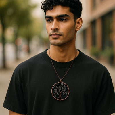 Onyx tree of life pendant 50mm + cord