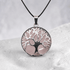 Pendentif arbre de vie quartz rose Brésil A - La Boite à Cailloux
