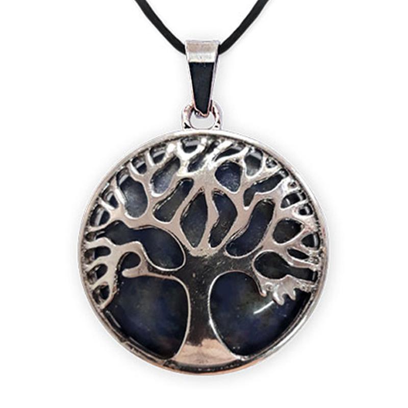 Pendentif arbre de vie sodalite Brésil A - La Boite à Cailloux