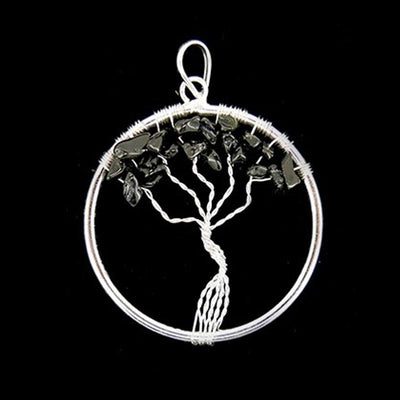 Pendentif arbre de vie tourmaline noire Brésil A 35-40mm