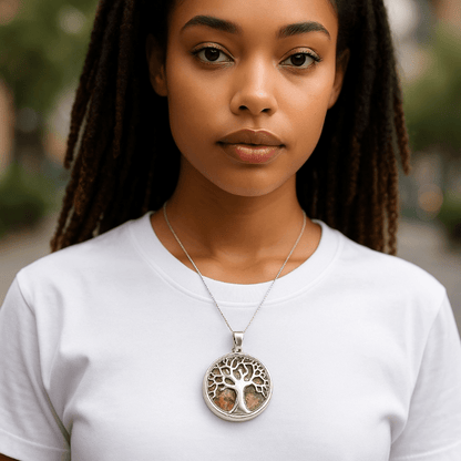 Pendentif arbre de vie unakite Afrique du Sud A - La Boite à Cailloux