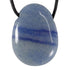 Pendentif aventurine bleue ou quartz bleu Brésil A (pierre trouée) + cordon - La Boite à Cailloux