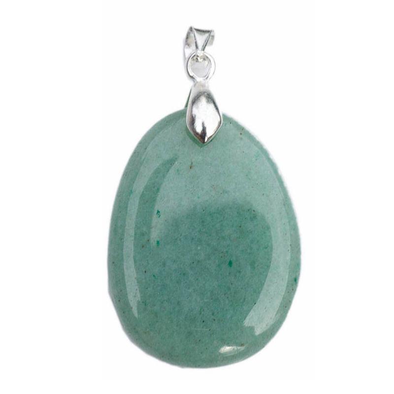 Pendentif aventurine verte Brésil A (pierre plate) - La Boite à Cailloux