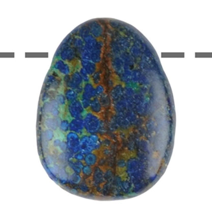 Pendentif azurite malachite Pérou A+ (pierre trouée) + cordon - La Boite à Cailloux