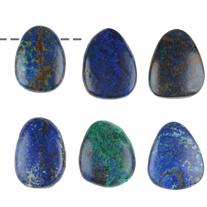 Pendentif azurite malachite Pérou A+ (pierre trouée) + cordon - La Boite à Cailloux
