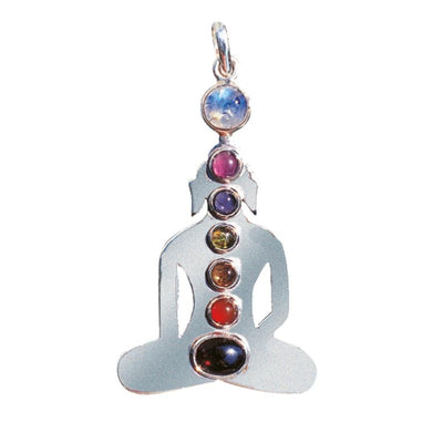 925 silver 7chakras Buddha pendant