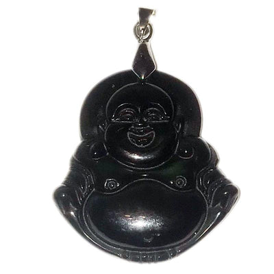 Ciondolo Buddha ossidiana nera Messico A