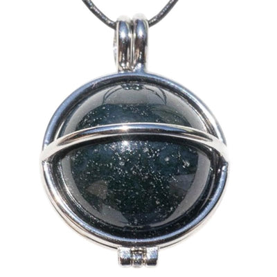 Pendentif boule agate mousse Brésil A dans cage