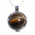 Pendentif boule oeil de tigre dans cage - La Boite à Cailloux