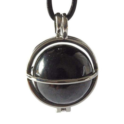 20mm Shungite Ball Pendant from Russia A in Cage