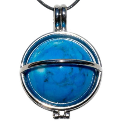 Pendentif boule turquenite dans cage