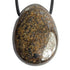 Pendentif bronzite Brésil A (pierre trouée) + cordon - La Boite à Cailloux