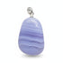 Pendentif calcédoine bleue Namibie AA pierre roulée boucle argent 925 - La Boite à Cailloux