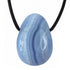 Pendentif calcédoine bleue Namibie AAA (pierre trouée) + cordon - La Boite à Cailloux