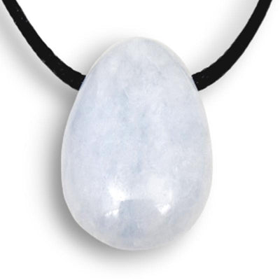Pendentif calcite bleue Mexique A (pierre trouée) + cordon
