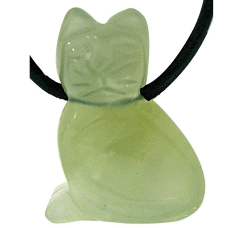 Pendentif chat 25mm jade de Chine A - La Boite à Cailloux