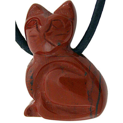 Colgante gato 25mm jaspe rojo Sudáfrica A