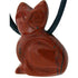 Pendentif chat 25mm jaspe rouge Afrique du Sud A - La Boite à Cailloux