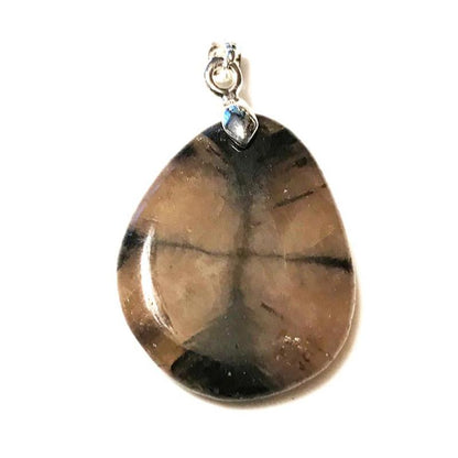 Pendentif chiastolite Chine A (pierre plate) - La Boite à Cailloux