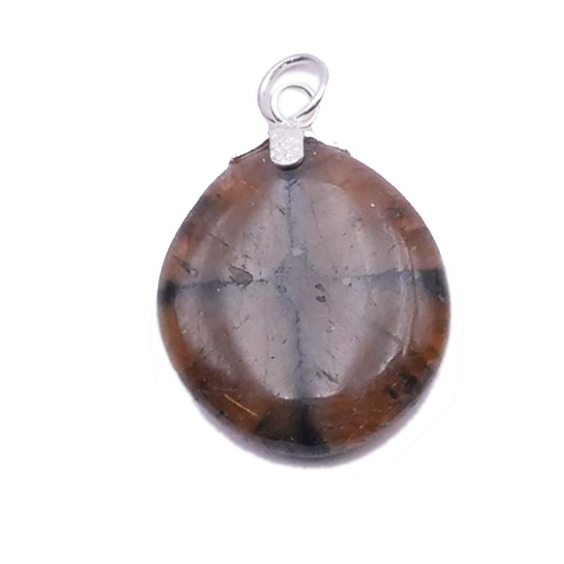 Pendentif chiastolite Chine A+ (pierre roulée) - La Boite à Cailloux