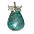 Pendentif Chrysocolle Pérou AA argent 925 - La Boite à Cailloux