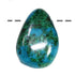 Pendentif Chrysocolle Pérou AAA (pierre trouée) + cordon - La Boite à Cailloux