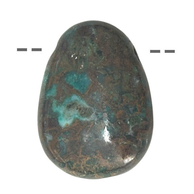 Pendentif Chrysocolle Pérou AB (pierre trouée) + cordon