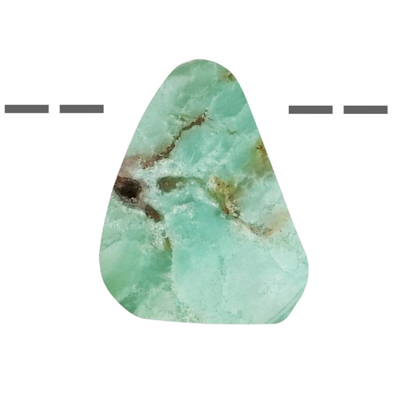 Pendentif chrysoprase Australie A (pierre trouée) + cordon - La Boite à Cailloux