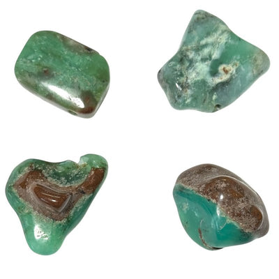 Pendentif chrysoprase Australie A (pierre trouée) + cordon