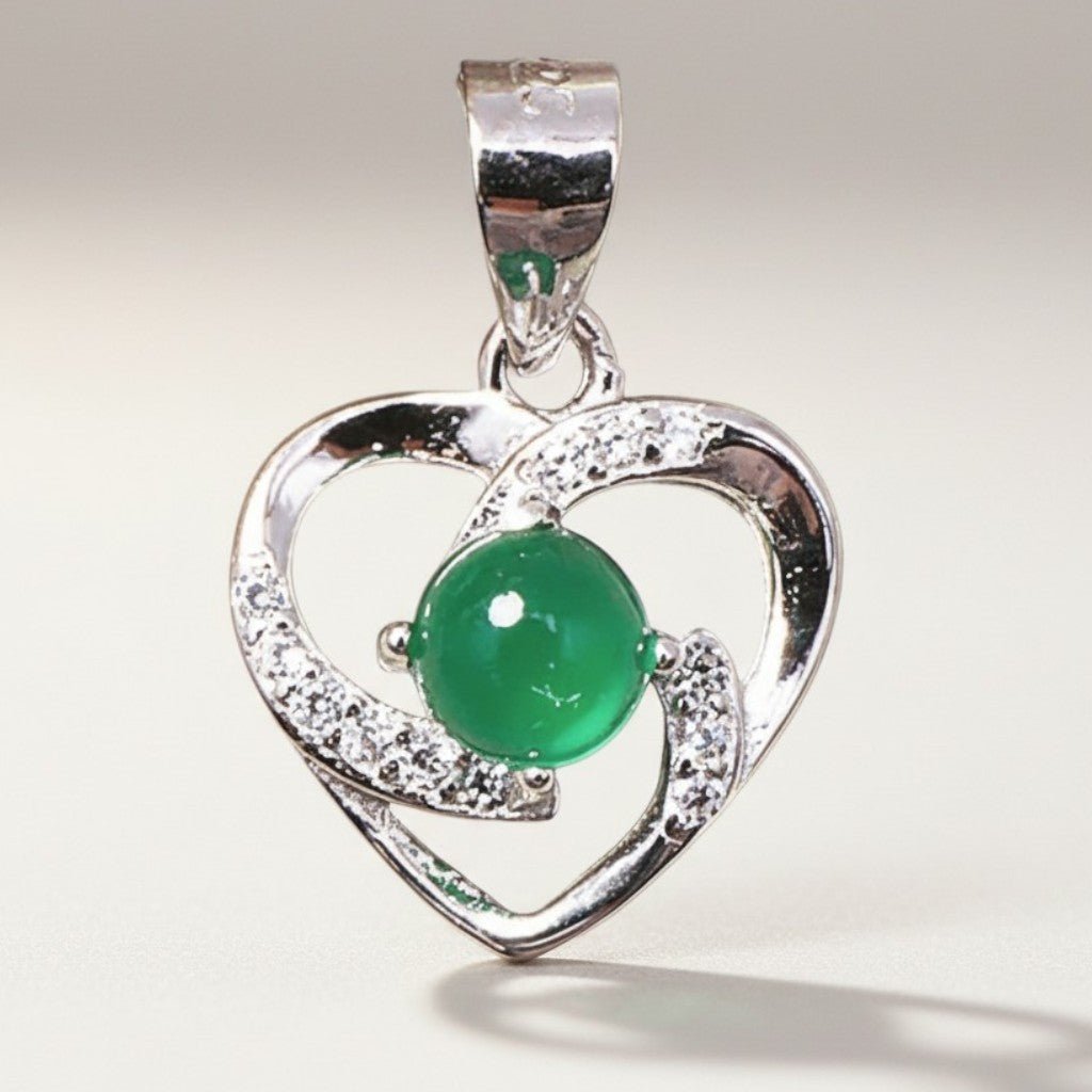 Pendentif chrysoprase Australie AAA argent 925 Rhodié - La Boite à Cailloux