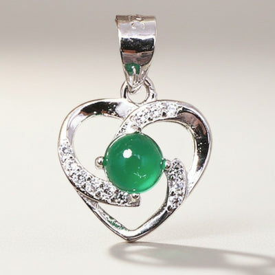 Pendentif chrysoprase Australie AAA argent 925 Rhodié
