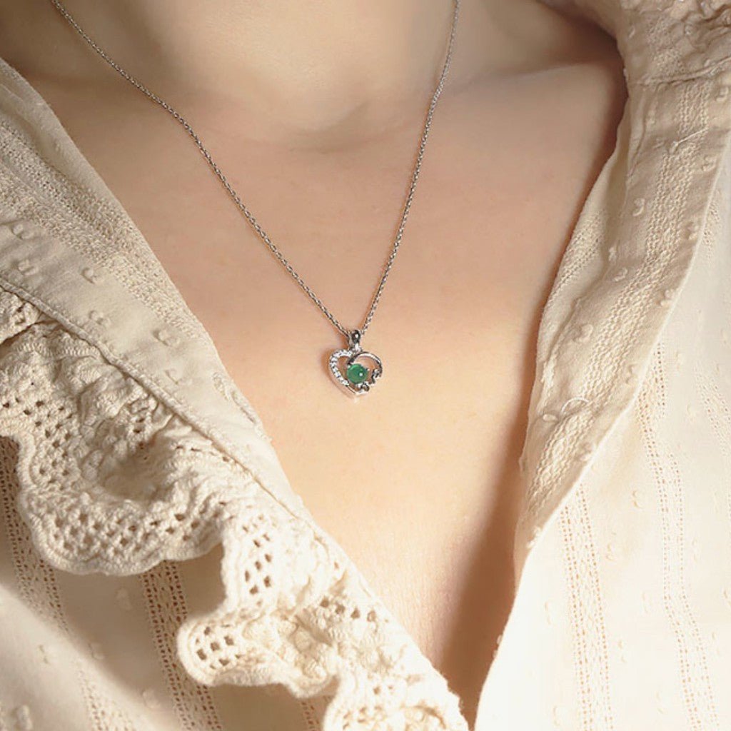 Pendentif chrysoprase Australie AAA argent 925 Rhodié - La Boite à Cailloux