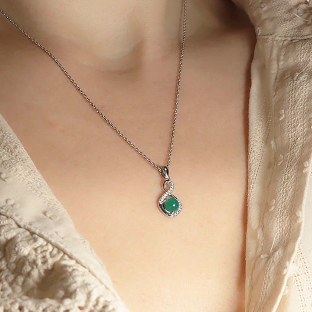 Pendentif chrysoprase Australie AAA argent 925 Rhodié - La Boite à Cailloux