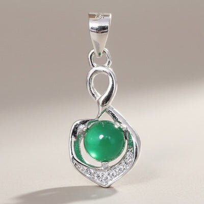 Pendentif chrysoprase Australie AAA argent 925 Rhodié