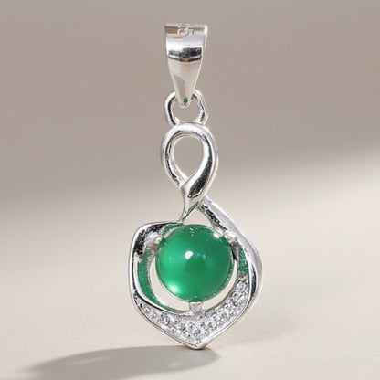Pendentif chrysoprase Australie AAA argent 925 Rhodié - La Boite à Cailloux