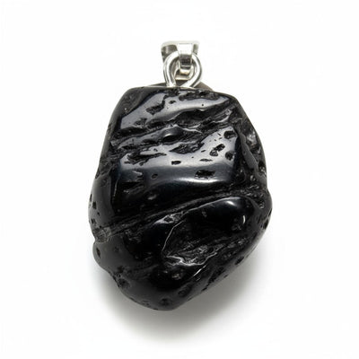 Pendentif cintamani Indonésie A pierre roulée boucle argent 925