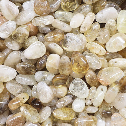 Pendentif citrine naturelle Congo A (pierre trouée) + cordon - La Boite à Cailloux