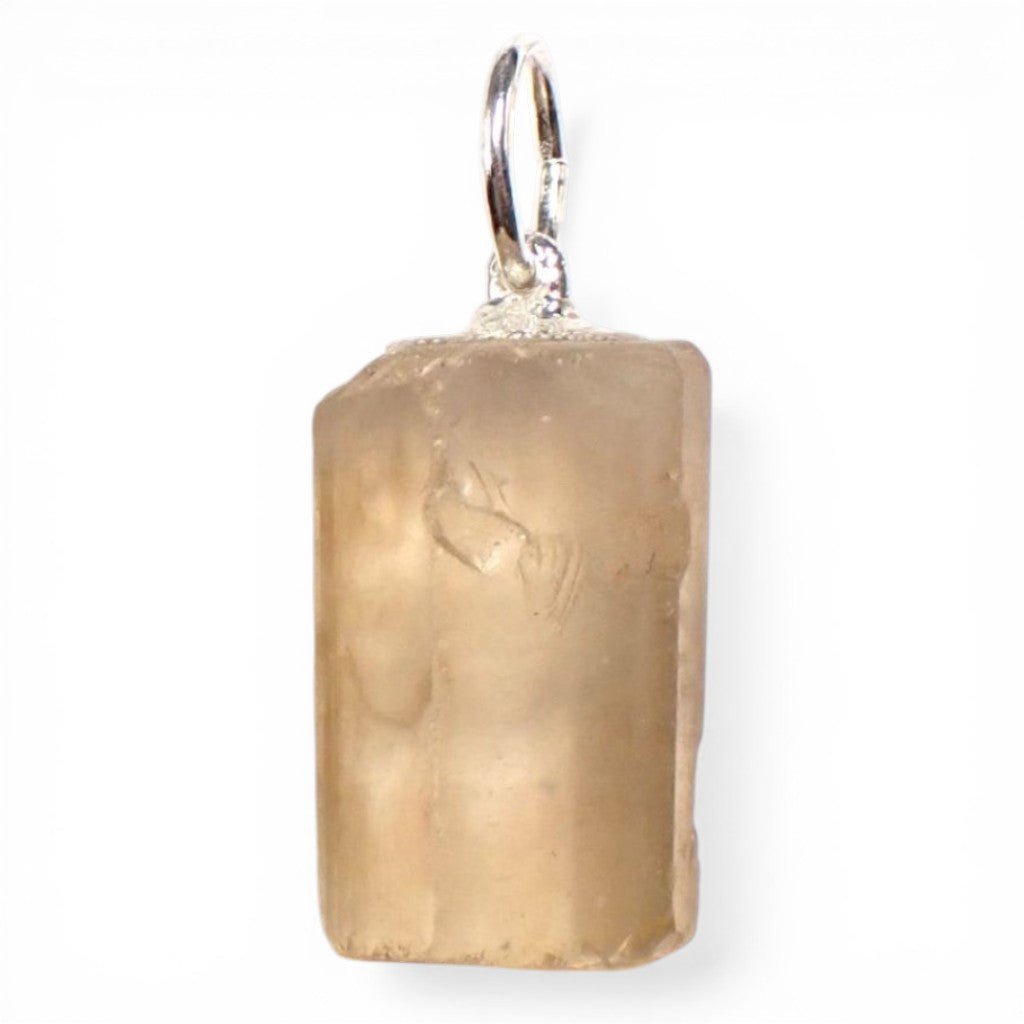Pendentif citrine naturelle Madagascar A+ (pierre brute) - La Boite à Cailloux