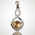 Pendentif citrine naturelle Madagascar AAA argent 925 Rhodié - La Boite à Cailloux