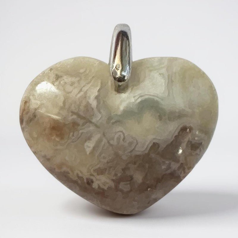 Pendentif coeur agate crazy lace Mexique A 25mm - La Boite à Cailloux