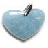 Pendentif coeur aigue - marine Brésil AA+ (25mm) - La Boite à Cailloux