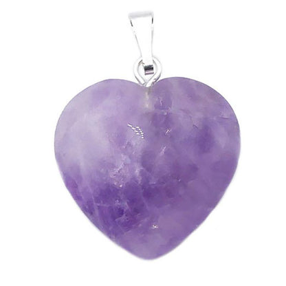 Pendentif coeur améthyste Brésil A (20mm) - La Boite à Cailloux