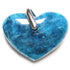 Pendentif coeur apatite bleue Madagascar AA (25mm) - La Boite à Cailloux