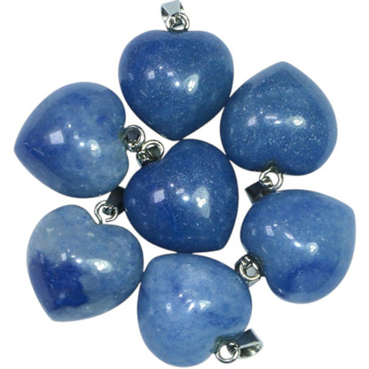 Pendentif coeur aventurine bleue ou quartz bleu Brésil A (15mm) - La Boite à Cailloux