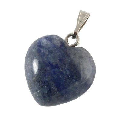 Pendentif coeur aventurine bleue ou quartz bleu Brésil A  (15mm)