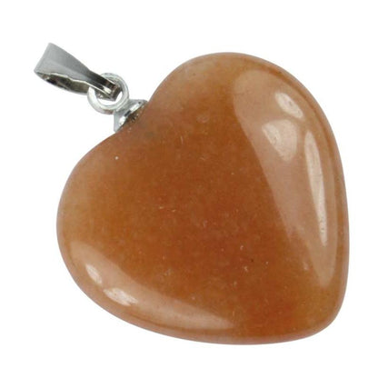 Pendentif coeur aventurine rouge Brésil A (20mm) - La Boite à Cailloux
