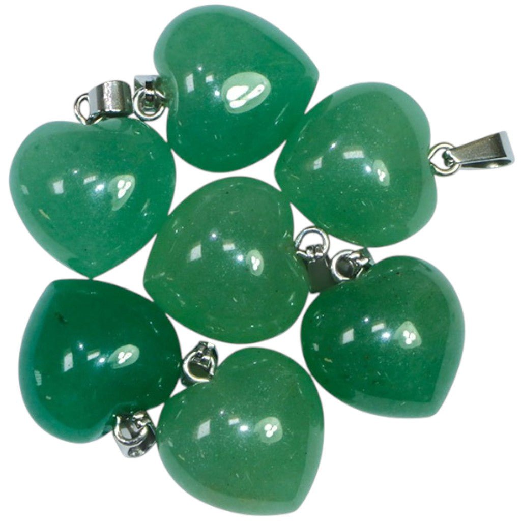 Pendentif coeur aventurine verte Brésil A (15mm) - La Boite à Cailloux