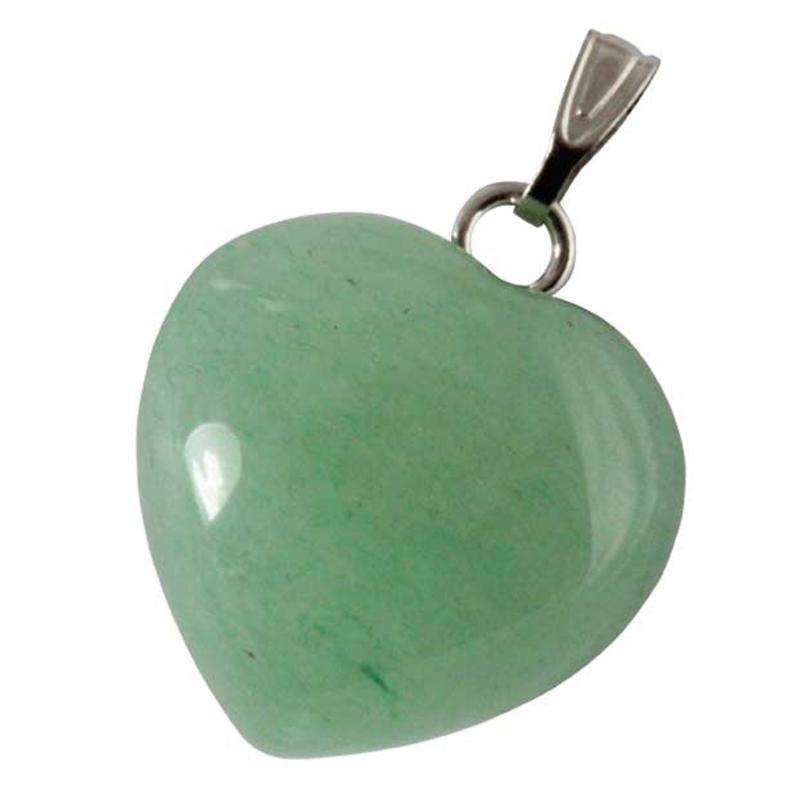 Pendentif coeur aventurine verte Brésil A (15mm) - La Boite à Cailloux