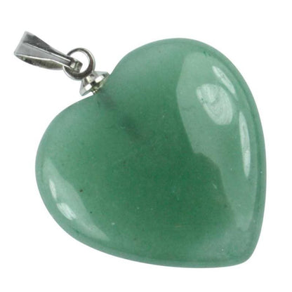 Pendentif coeur aventurine verte Brésil A (20mm) - La Boite à Cailloux
