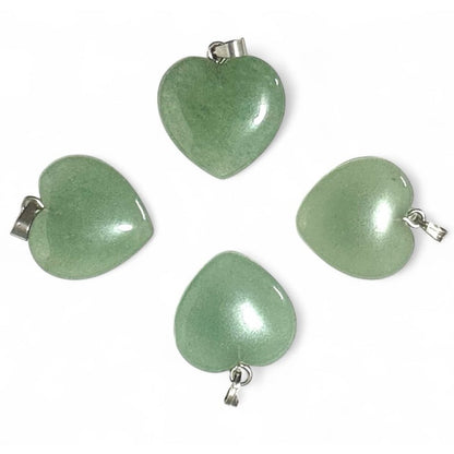Pendentif coeur aventurine verte Brésil A (20mm) - La Boite à Cailloux